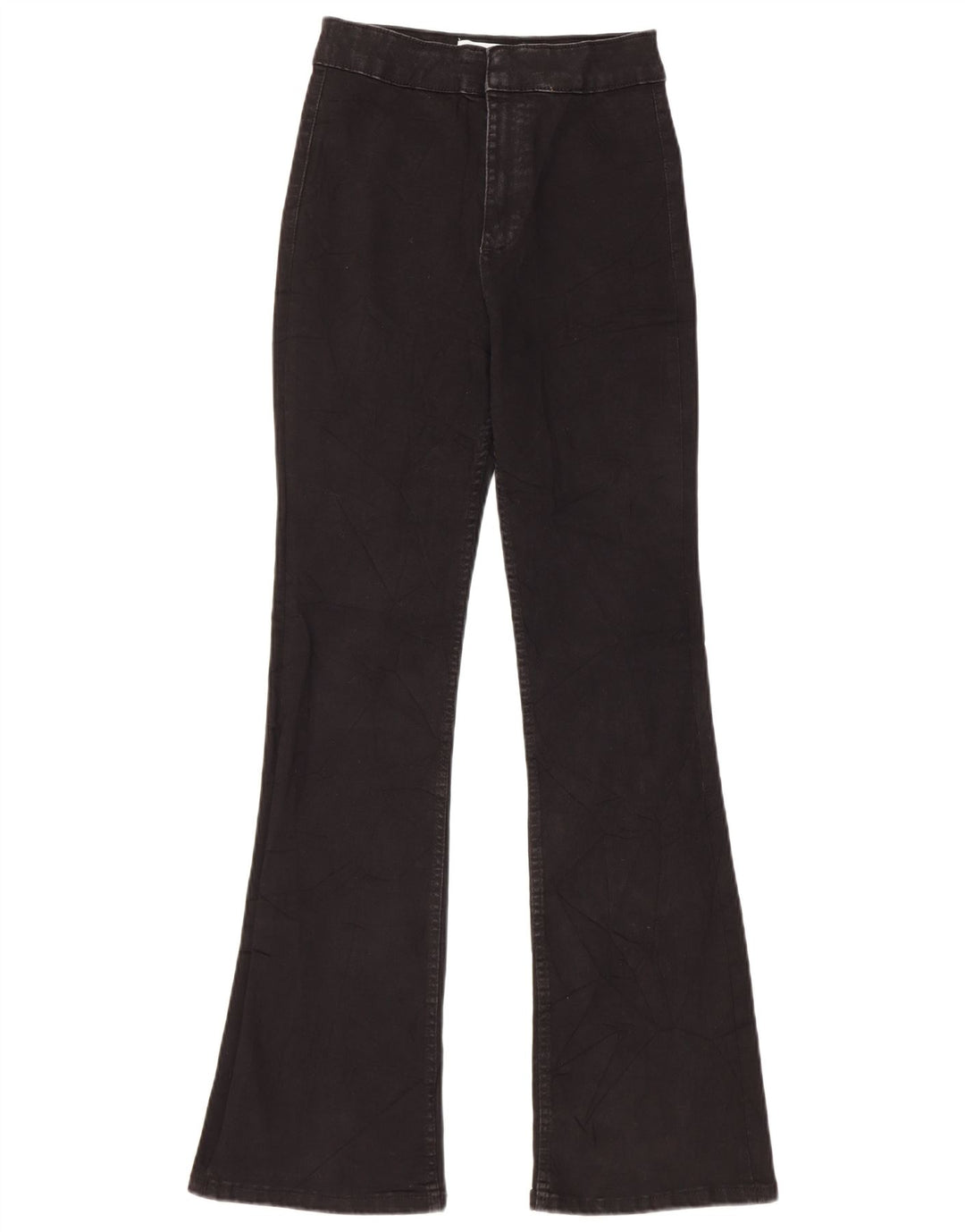 Zara Dame Flared Jeans EU 36 XS W26 L30 Sort Bomuld