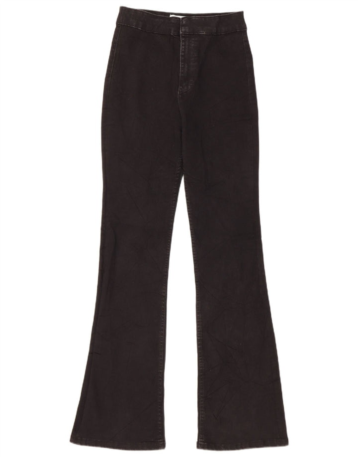 Zara Dame Flared Jeans EU 36 XS W26 L30 Sort Bomuld