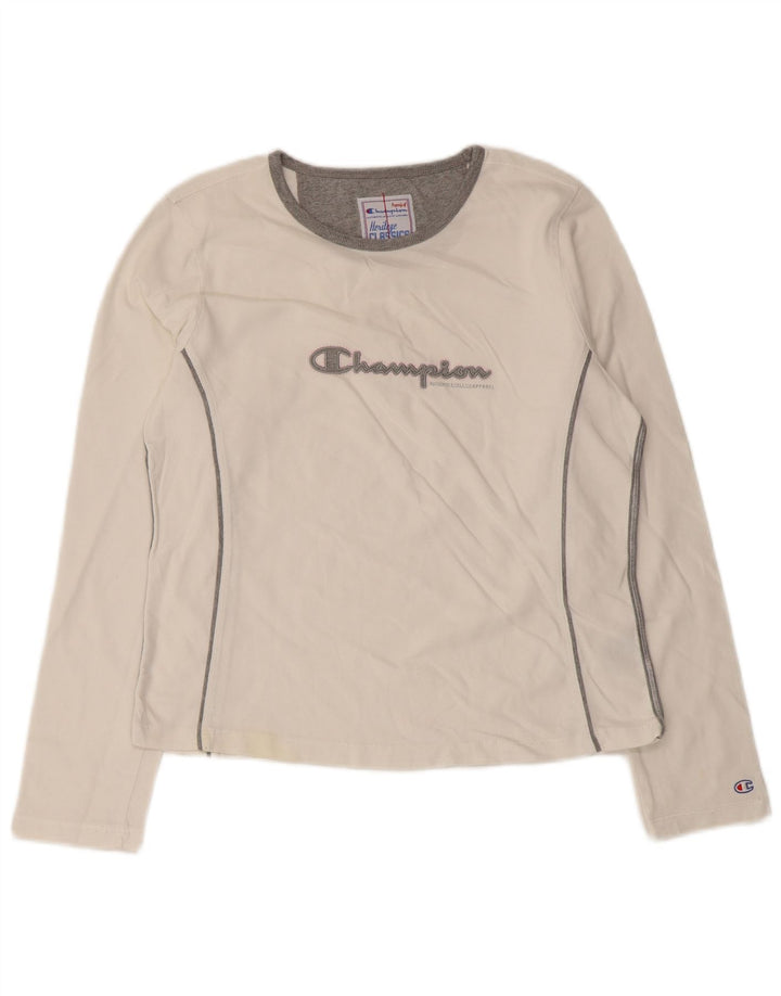 Champion Dame Grafisk Top Langærmet UK 12 Medium White