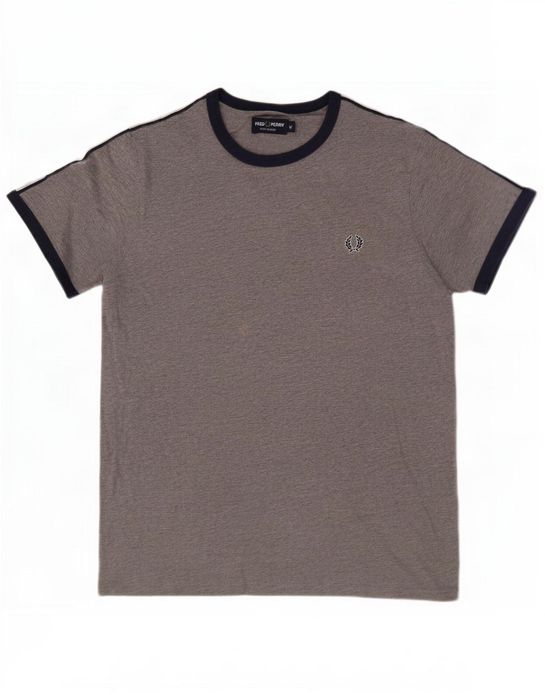 Fred Perry Herre grafisk T-shirt Top Medium Grey Flecked Bomuld
