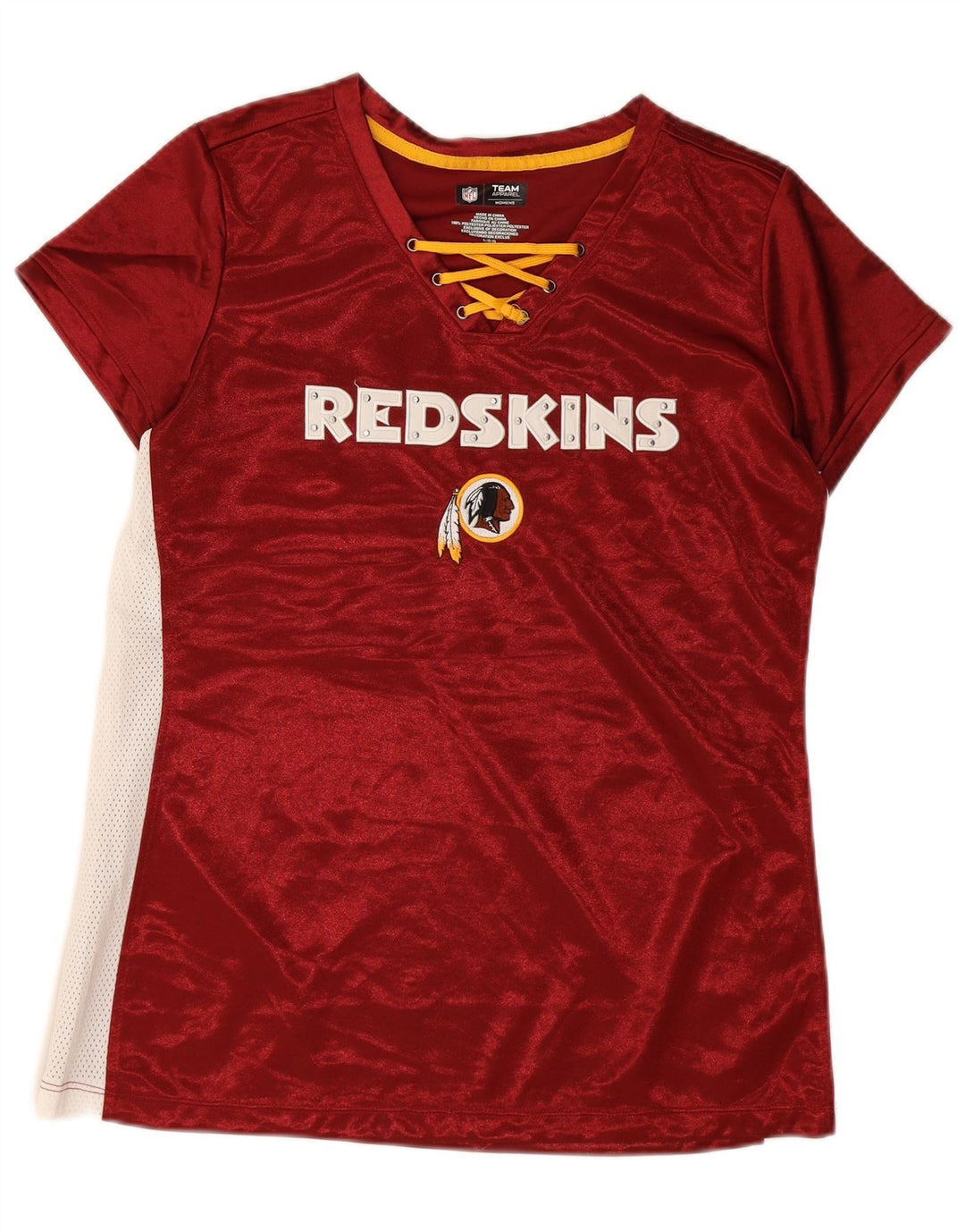 NFL Womens Redskins Graphic T-Shirt Top UK 16 Large Burgundy Colourblock
