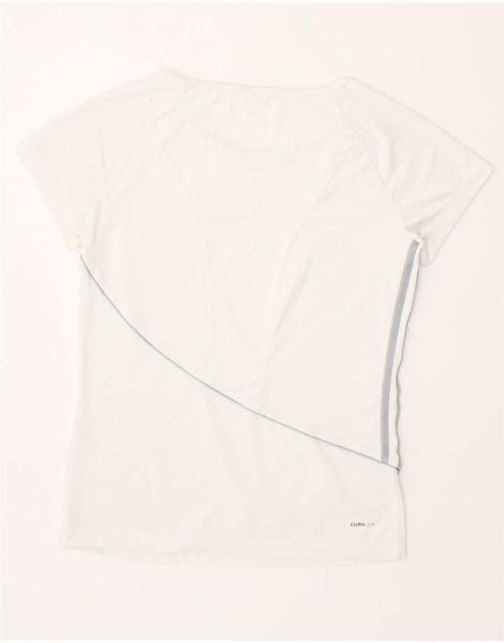 ADIDAS Womens Climalite T-Shirt Top UK 14 Medium  White Vintage Adidas and Second-Hand Adidas from Messina Hembry 