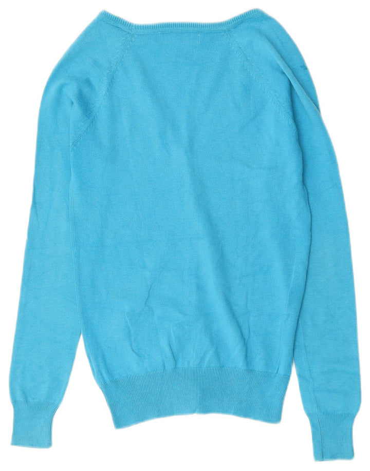 ZARA cardigan sweater til kvinder UK 10 Lille blå bomuld