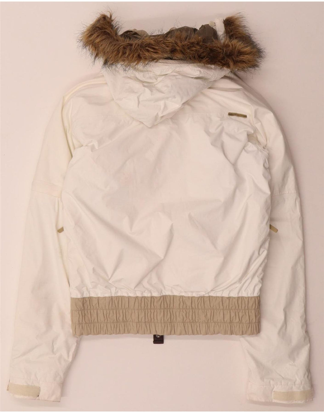 HELLY HANSEN Dame Oversized Hooded Windbreaker Jacket UK 6 XS Hvid