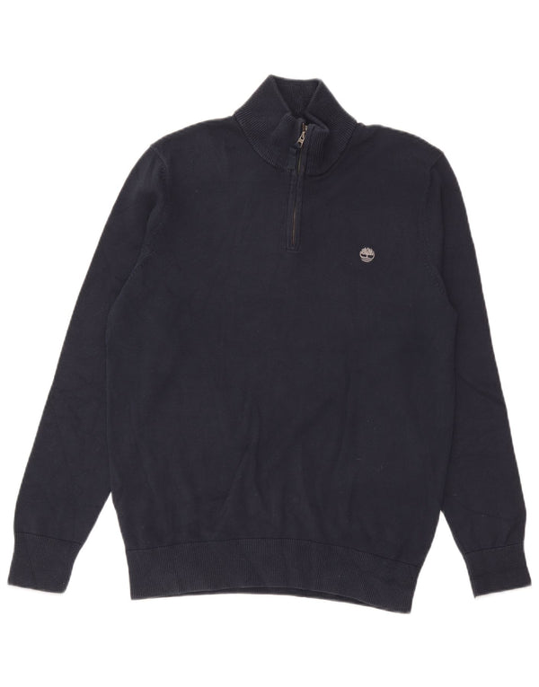 Timberland Herre Zip Neck Jumper Sweater Medium Navy Blue