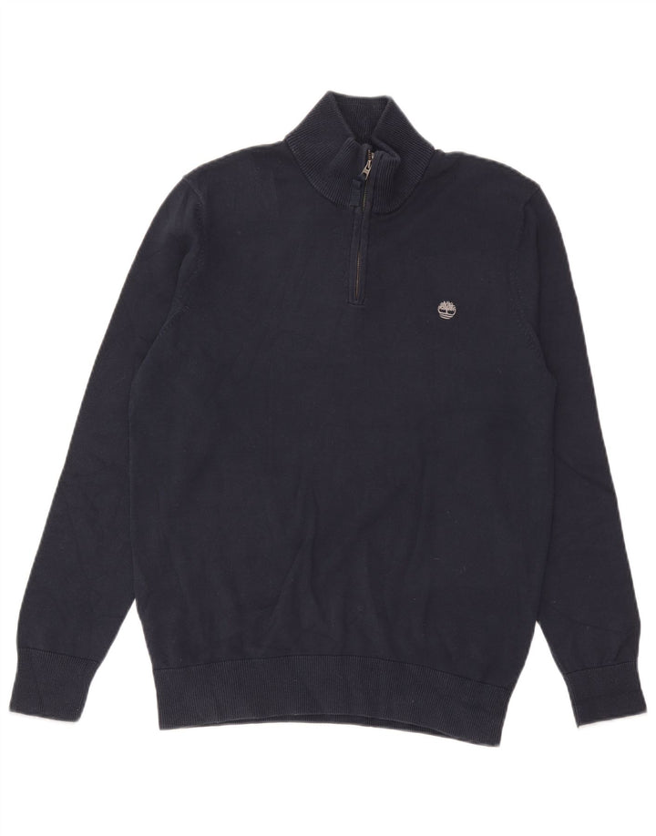 Timberland Herre Zip Neck Jumper Sweater Medium Navy Blue