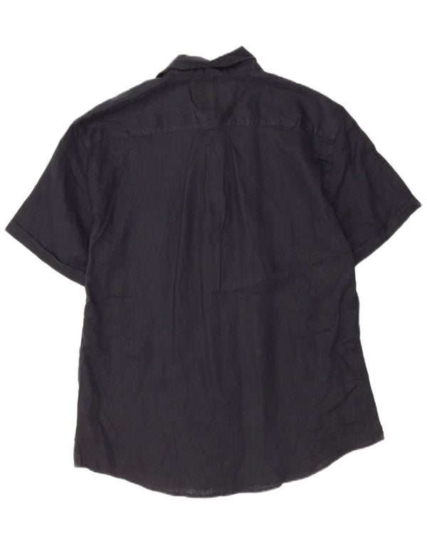 Coast Herre kortærmet skjorte 2XL marineblå hør