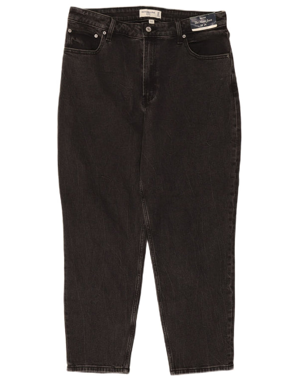 Abercrombie & Fitch Dame Mom Tapered Jeans US 14 XL W32 L27 Sort