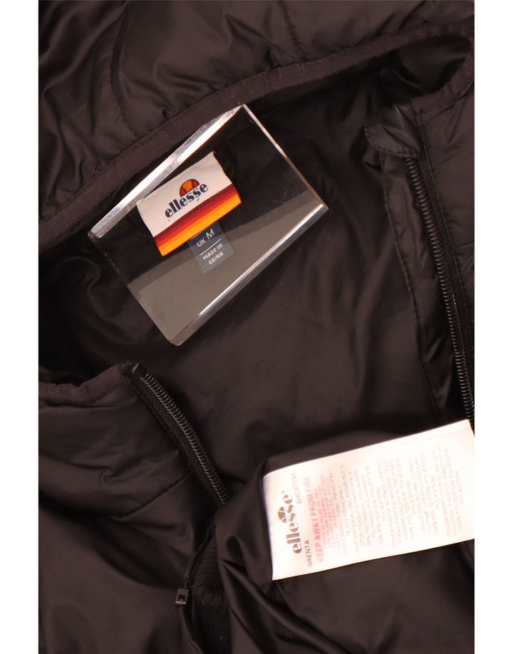 Ellesse Herre hættepolstret jakke UK 38 Medium Sort Colourblock Polyamid