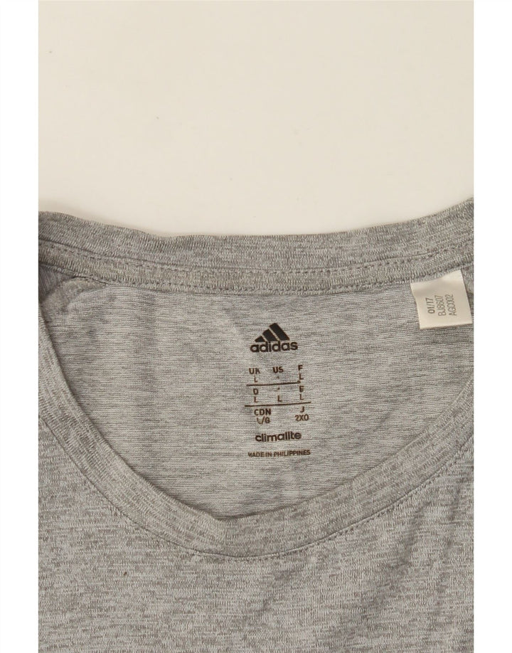 ADIDAS Herre Climalite T-Shirt Top Stor Grå Flecked