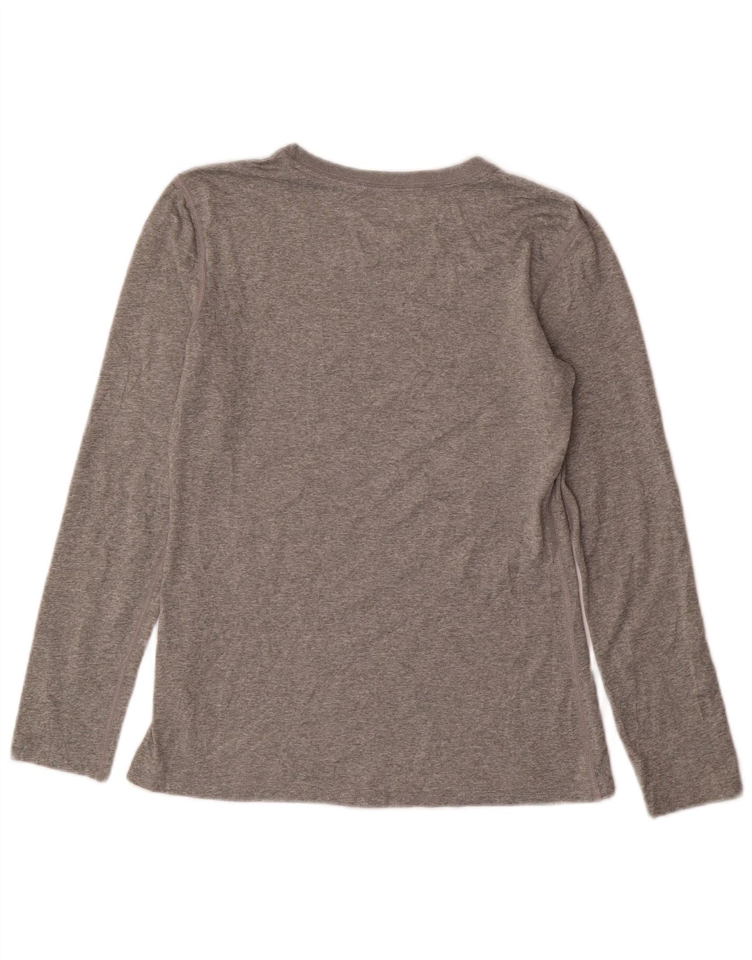 Nike Dame Dri Fit Regular Fit Top Langærmet UK 10 Lille Grå Polyester