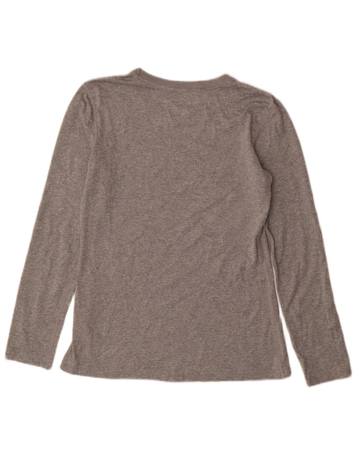 Nike Dame Dri Fit Regular Fit Top Langærmet UK 10 Lille Grå Polyester