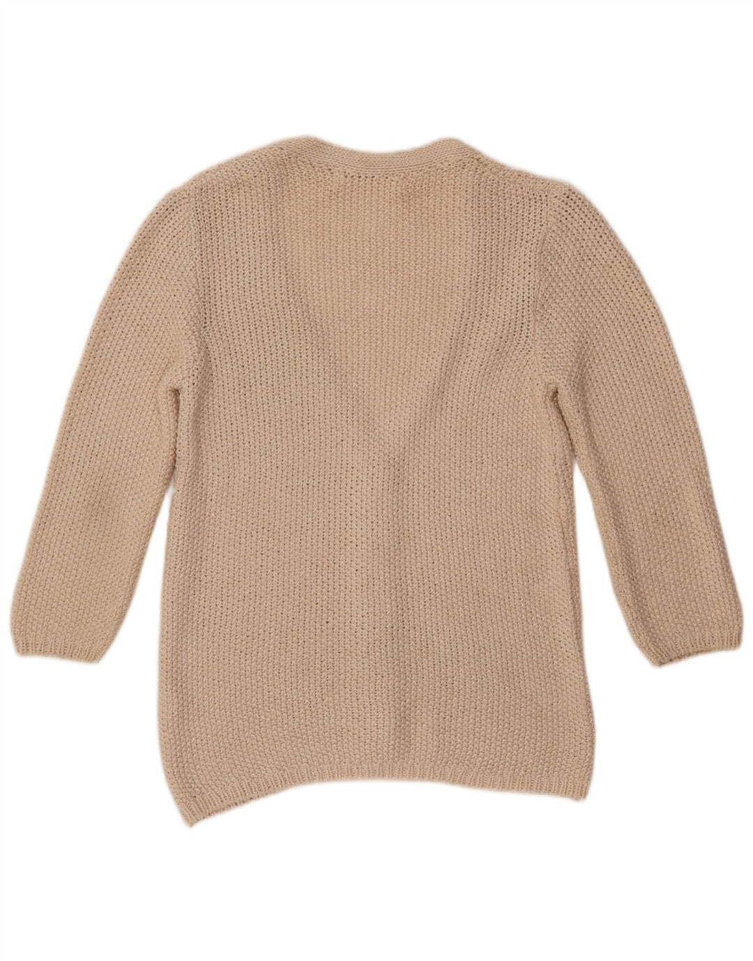 ZARA 3/4-ærmet cardigantrøje til kvinder UK 12 Medium Beige