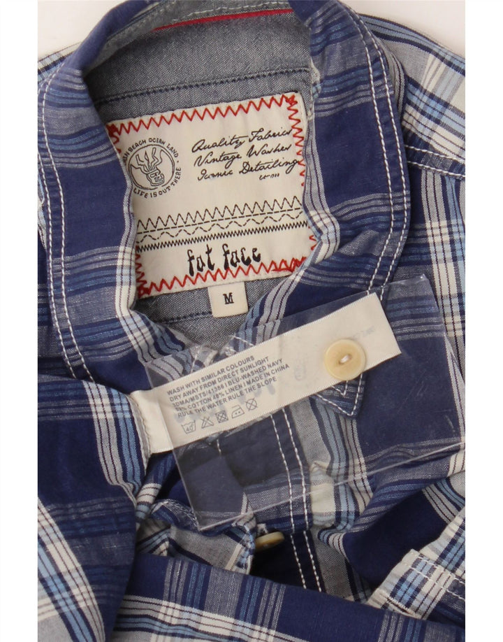 FAT FACE Kortærmet herreskjorte Medium Navyblå ternet bomuld