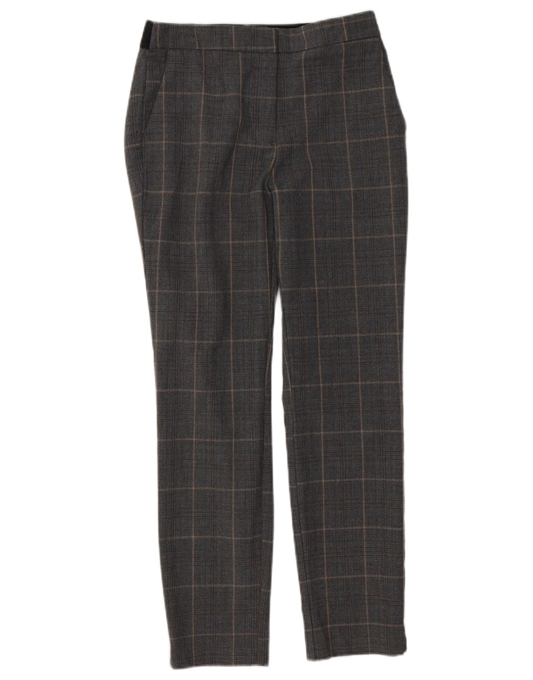 Zara Dame Slim Chino Bukser Medium W28 L26 Grå ternet polyester