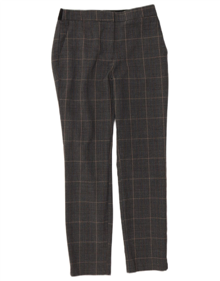 Zara Dame Slim Chino Bukser Medium W28 L26 Grå ternet polyester