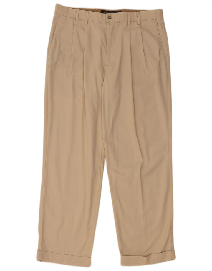 DOCKERS Mens Pegged Chino Trousers W36 L29 Beige Cotton