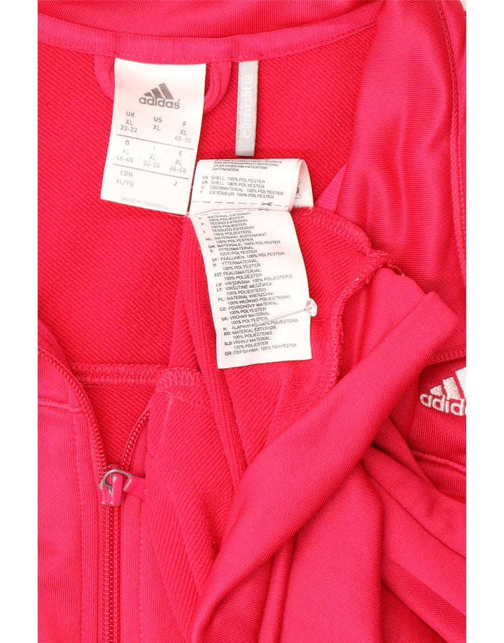 Adidas Womens Climalite træningsdragt Topjakke UK 20/22 XL Pink Polyester