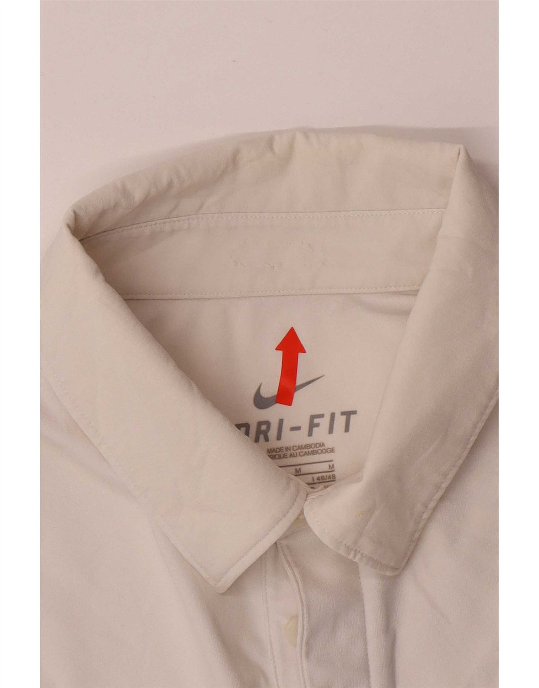 Nike Dri Fit poloshirt til mænd UK 38/40 Medium White Colourblock Polyester