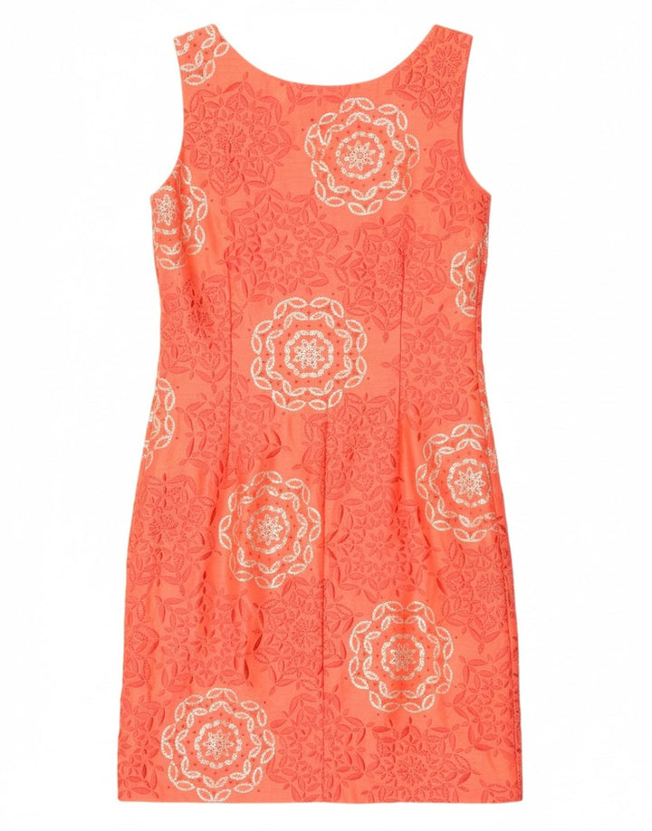 MONSOON Womens Sleeveless Sheath Dress UK 12 Medium  Orange Floral
