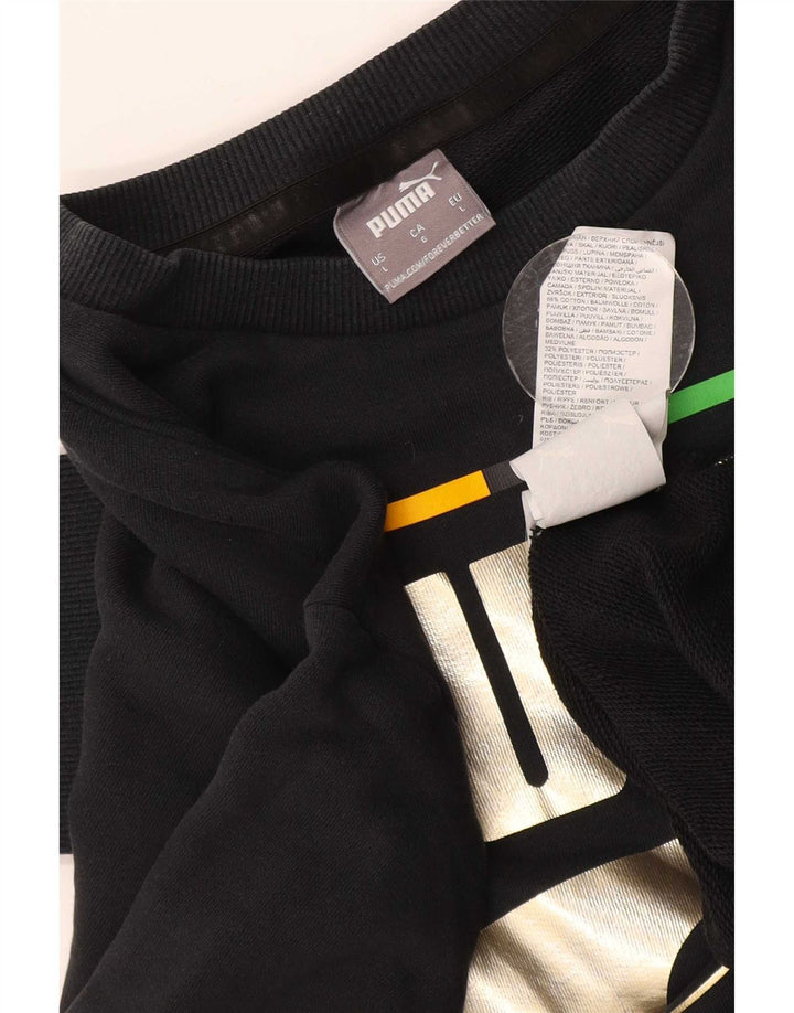 Puma Herre Grafisk Sweatshirt Jumper Stor Sort Bomuld