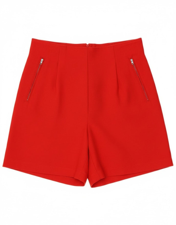 Vintage kvinders højtaljede fritidsshorts IT 46 Large W30 rød uld