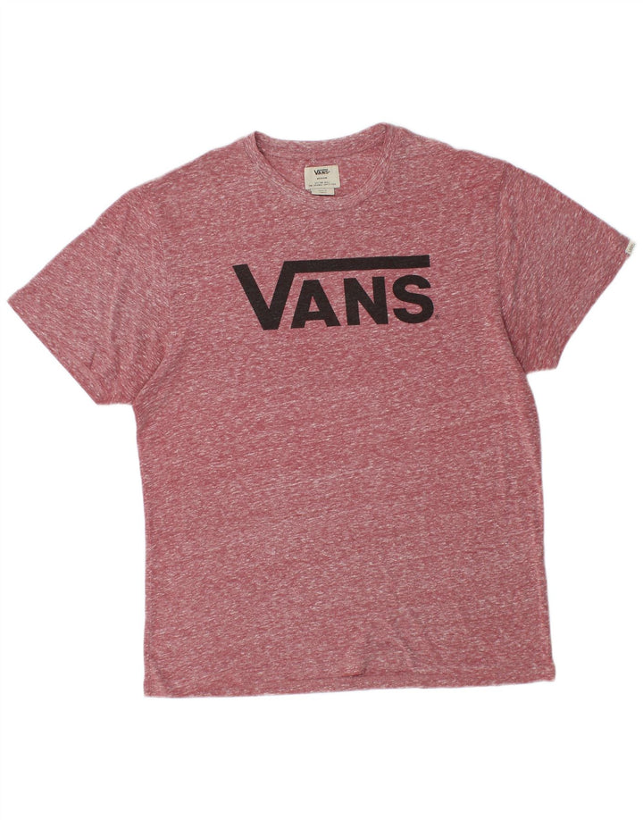 VANS Herre grafisk T-shirt Top Medium Burgundy Flecked