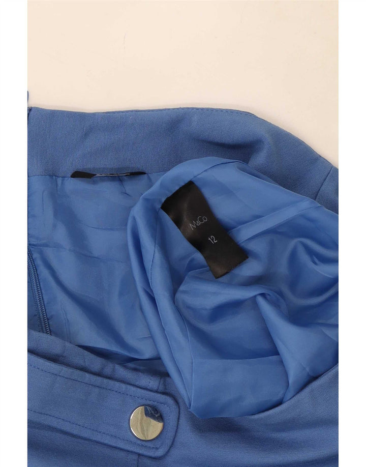 M&Co lige nederdel til kvinder UK 12 Medium W30 Blue Viscose