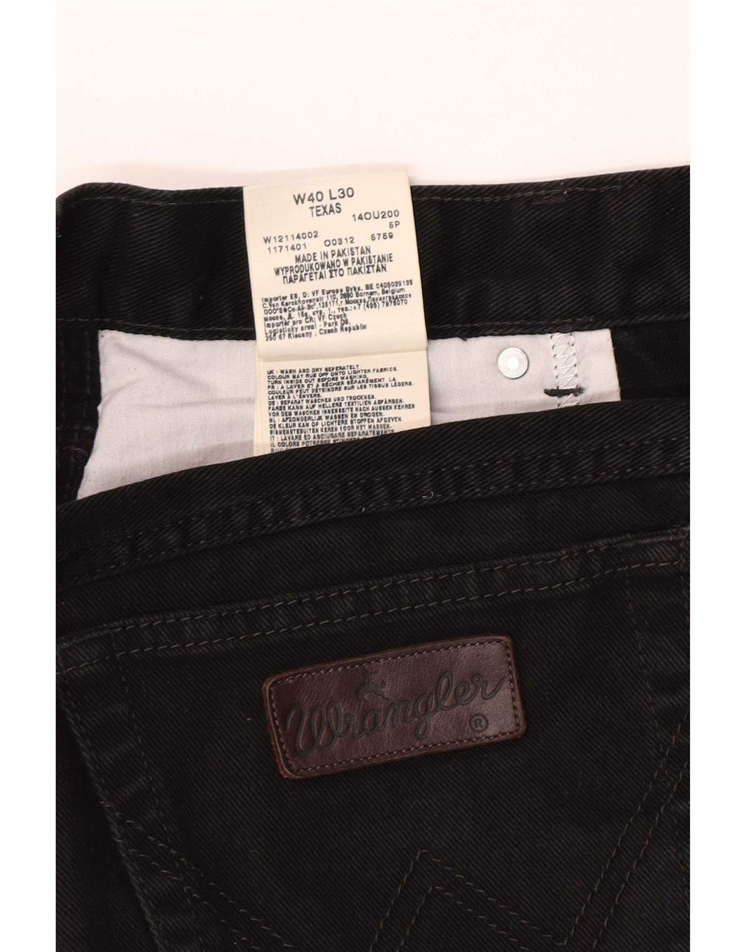 Wrangler Herre Texas Straight Jeans W40 L30 Sort Bomuld