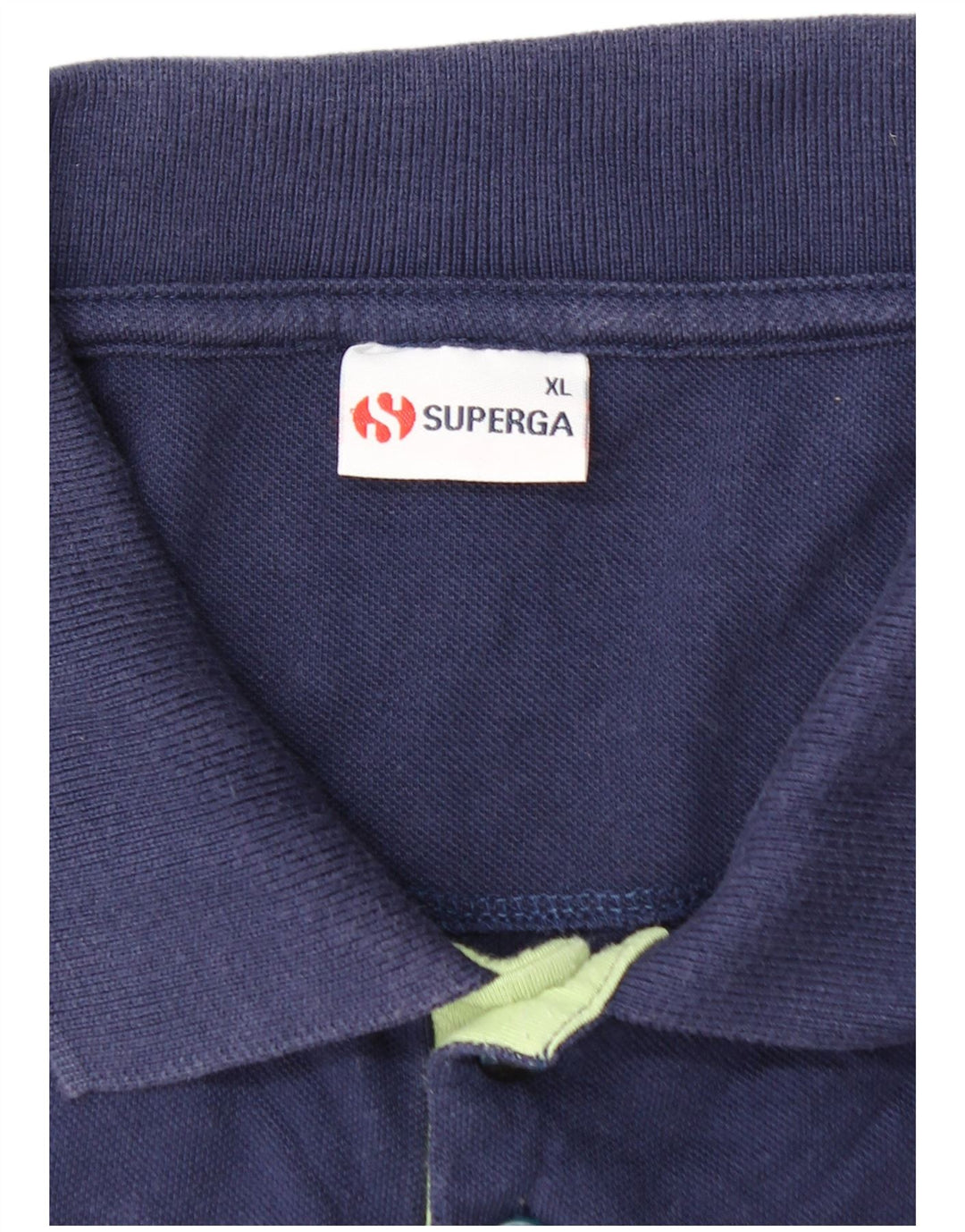 SUPERGA drenge poloshirt 15-16 år XL marineblå colourblock bomuld