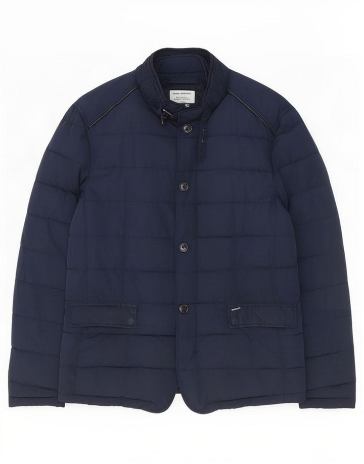 Zara Polstret Herrejakke UK 38 Medium Navy Blue Polyester