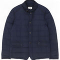Zara Polstret Herrejakke UK 38 Medium Navy Blue Polyester