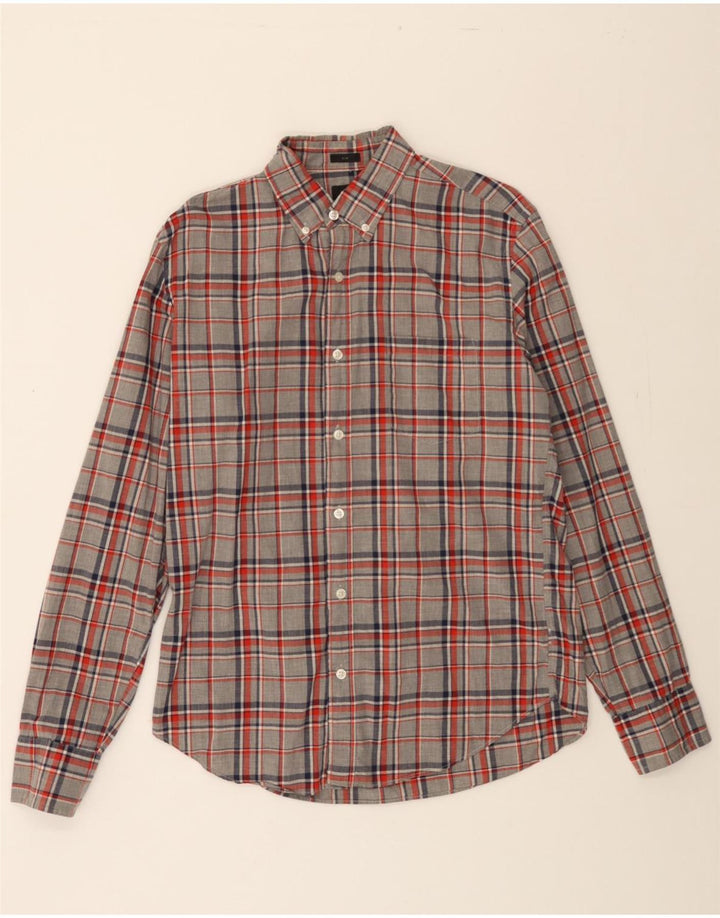 J. CREW Mens Shirt Medium Grey Check Cotton Vintage J. Crew and Second-Hand J. Crew from Messina Hembry 