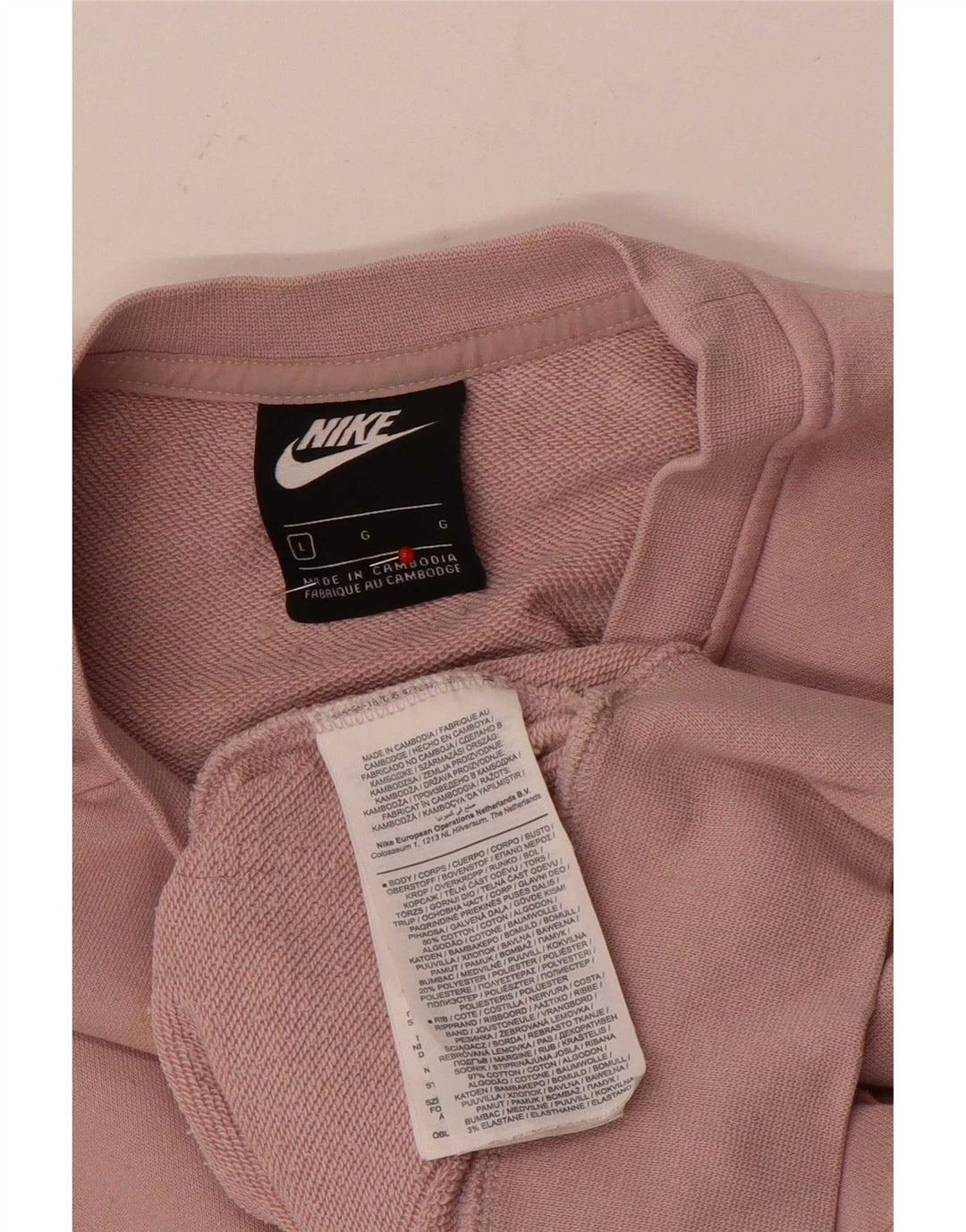 Nike Dame Sweatshirt Jumper UK 16 Large Pink Bomuld