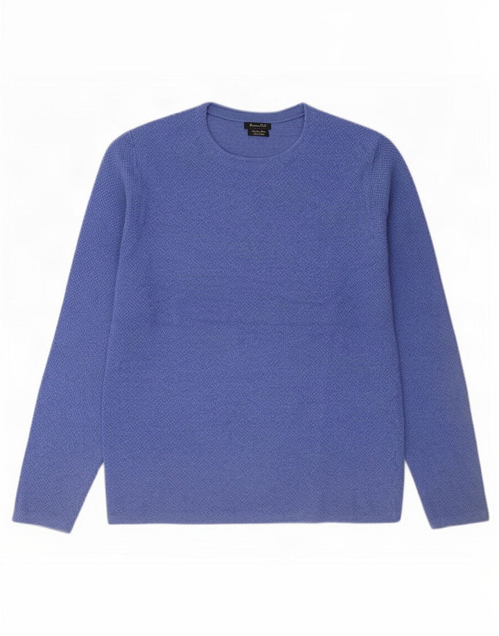 Massimo Dutti Herre Crew Neck Jumper Sweater Medium Blue