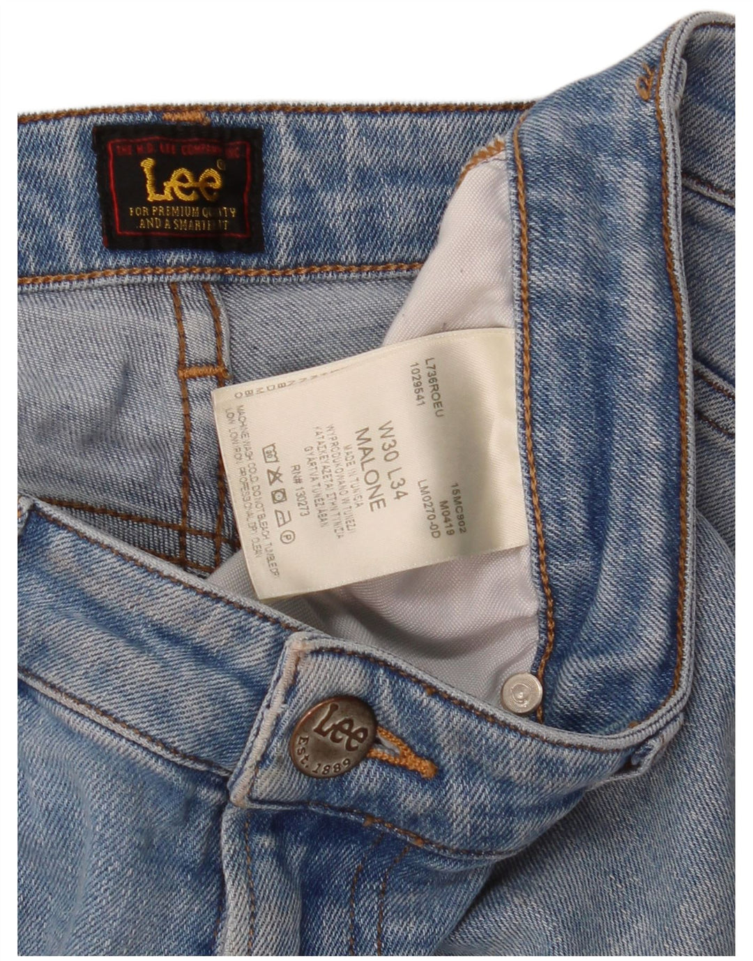 Lee Herre Malone Slim Jeans W30 L34 Blå Bomuld
