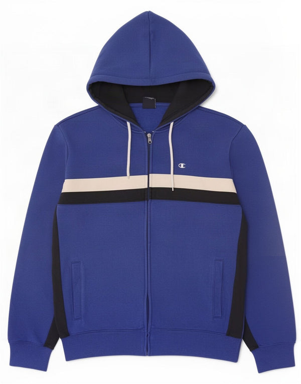 Champion Hættetrøje med lynlås til mænd Large Blue Colourblock Bomuld