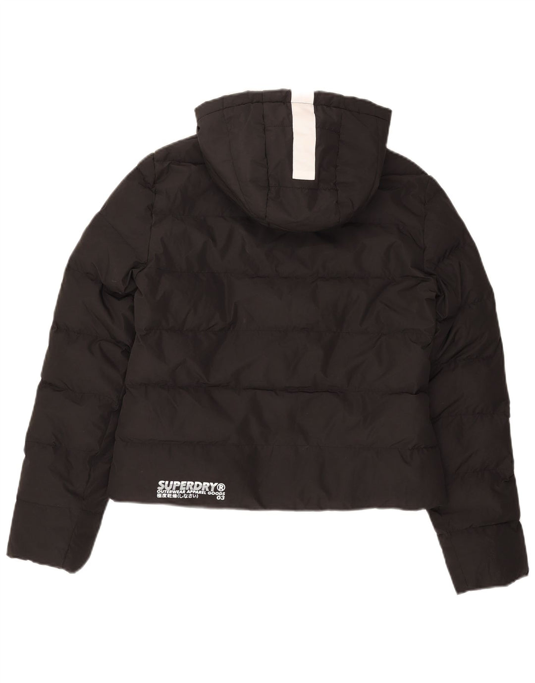 Superdry Womens Oversized Crop Polstret hættejakke UK 8 Small Black