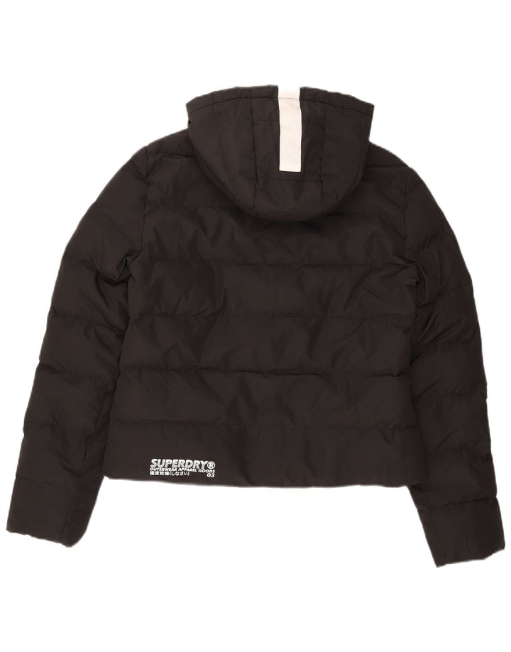 Superdry Womens Oversized Crop Polstret hættejakke UK 8 Small Black