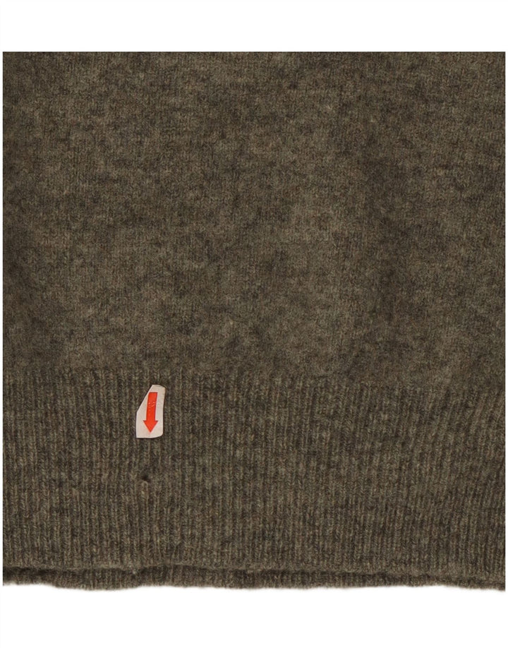 Polo Ralph Lauren Dame V-hals sweater UK 10 Small Khaki Wool