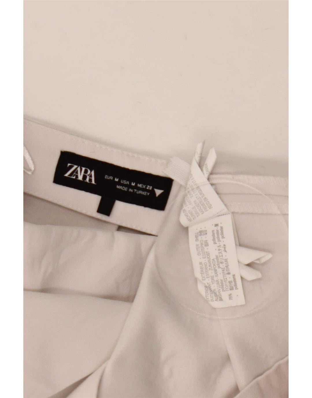 Zara Kvinders Højtaljede Casual Shorts Medium W28 Off White Polyester