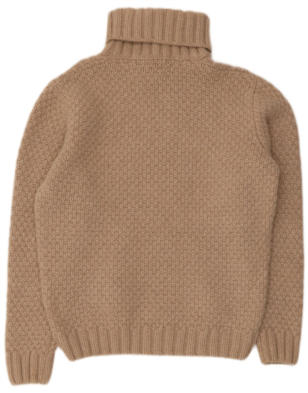 Gant Dame Roll Neck Jumper Sweater UK 16 Stor Beige Uld