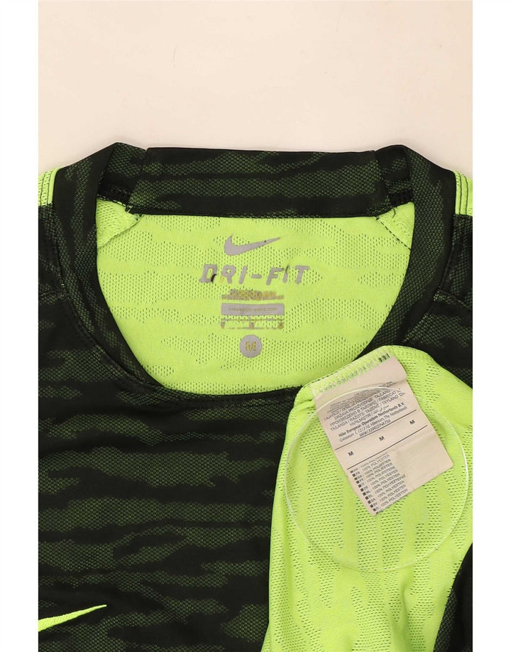 Nike Herre Dri Fit T-shirt Top Medium Grøn Camouflage Polyester