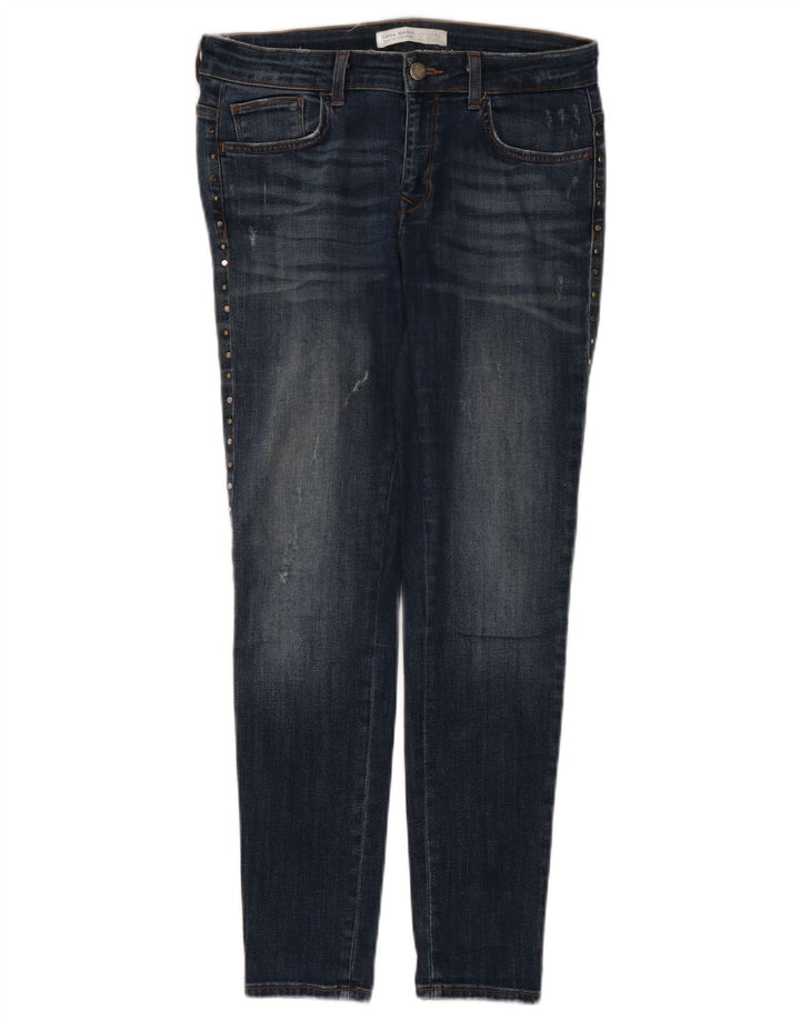 Zara Dame Distressed Skinny Jeans EU 40 Medium W30 L29 Blå