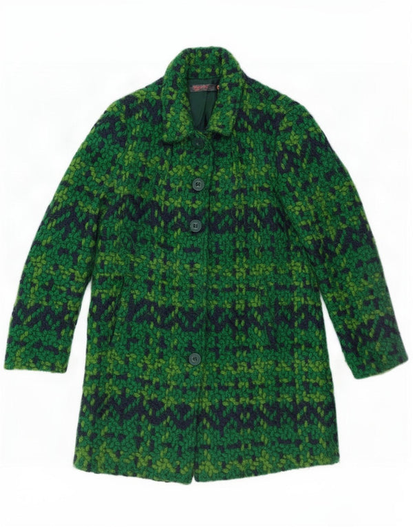 Desigual Dame Overfrakke EU 44 XL Grøn Geometrisk Polyester
