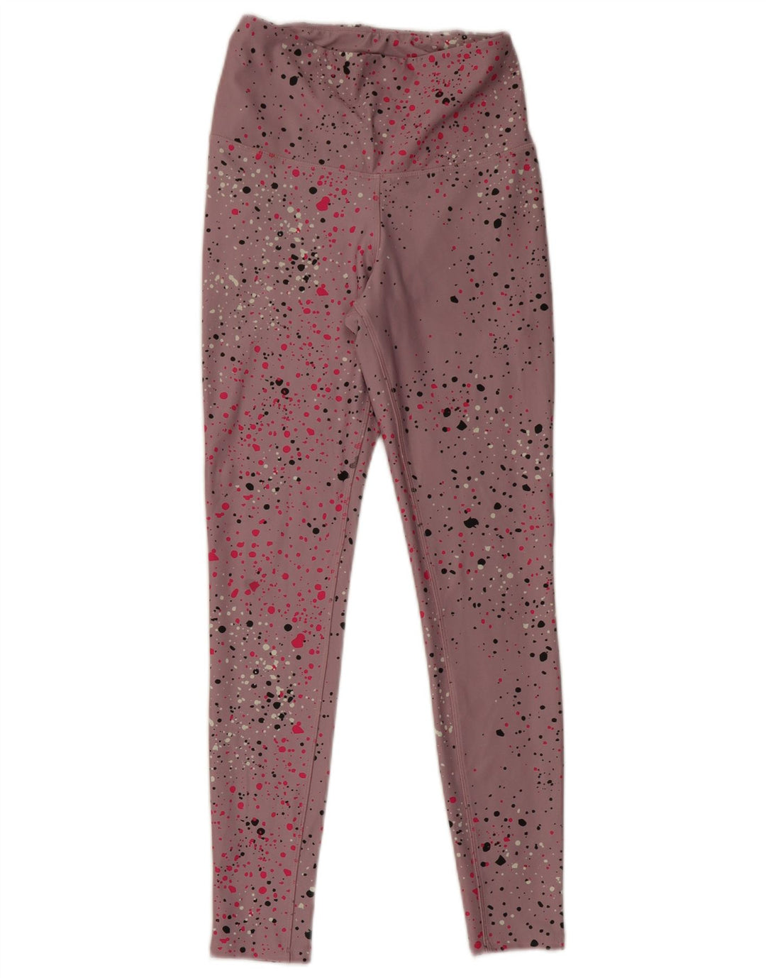 Reebok Womens Speedwick Leggings UK 8/10 Small Pink Spotted Polyester
