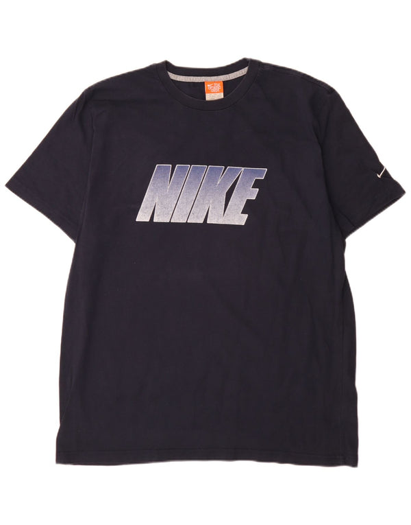 Nike grafisk T-shirt top til mænd UK 50/52 2XL marineblå bomuld