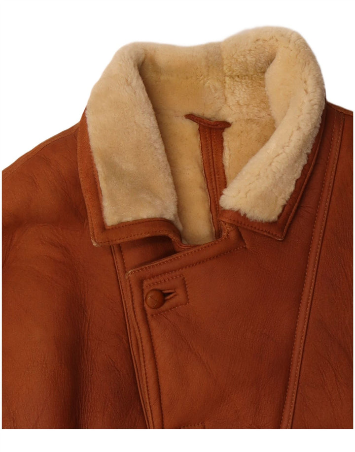 VINTAGE Shearling Jacket til mænd IT 50 Large Brown