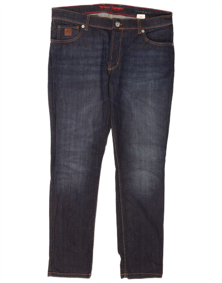 Bruno Banani Herre Slim Jeans W36 L32 Marineblå Bomuld
