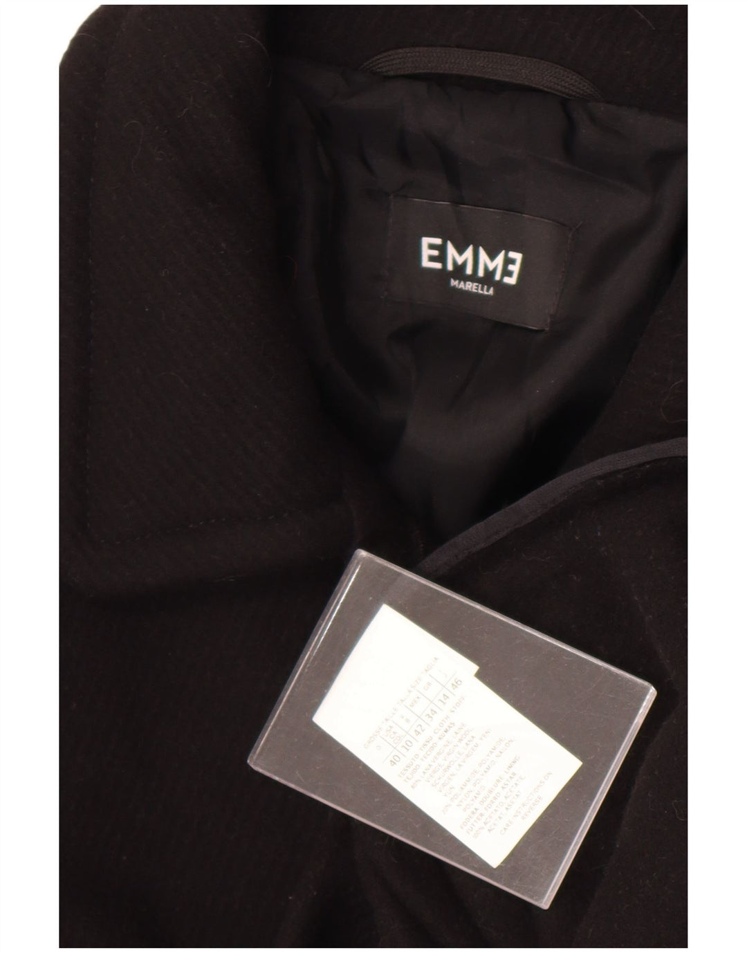 Marella Dame Overfrakke UK 14 Large Black Virgin Wool
